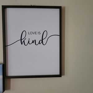 Love Is Kind Wall Art - Black Frame